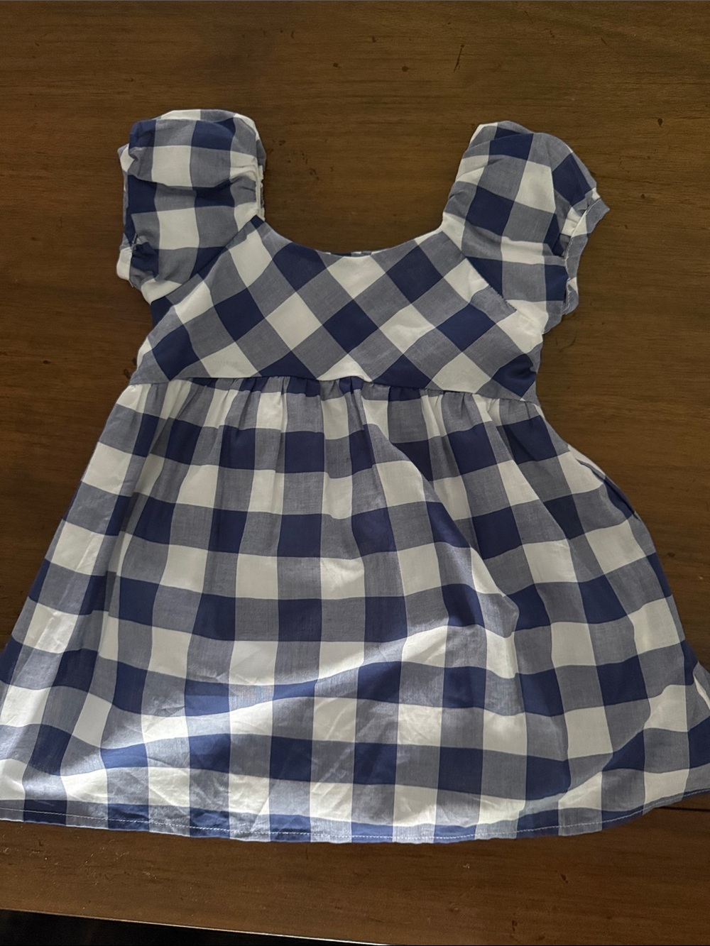 Janie and Jack The Picnic Perfect Blue Gingham Puff Sleeve WITH BLOOMERS NWOT